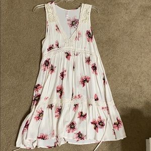 Pink floral beach dress